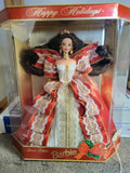 Happy Holidays Barbie – Brunette in Red & Gold Gown (1993)