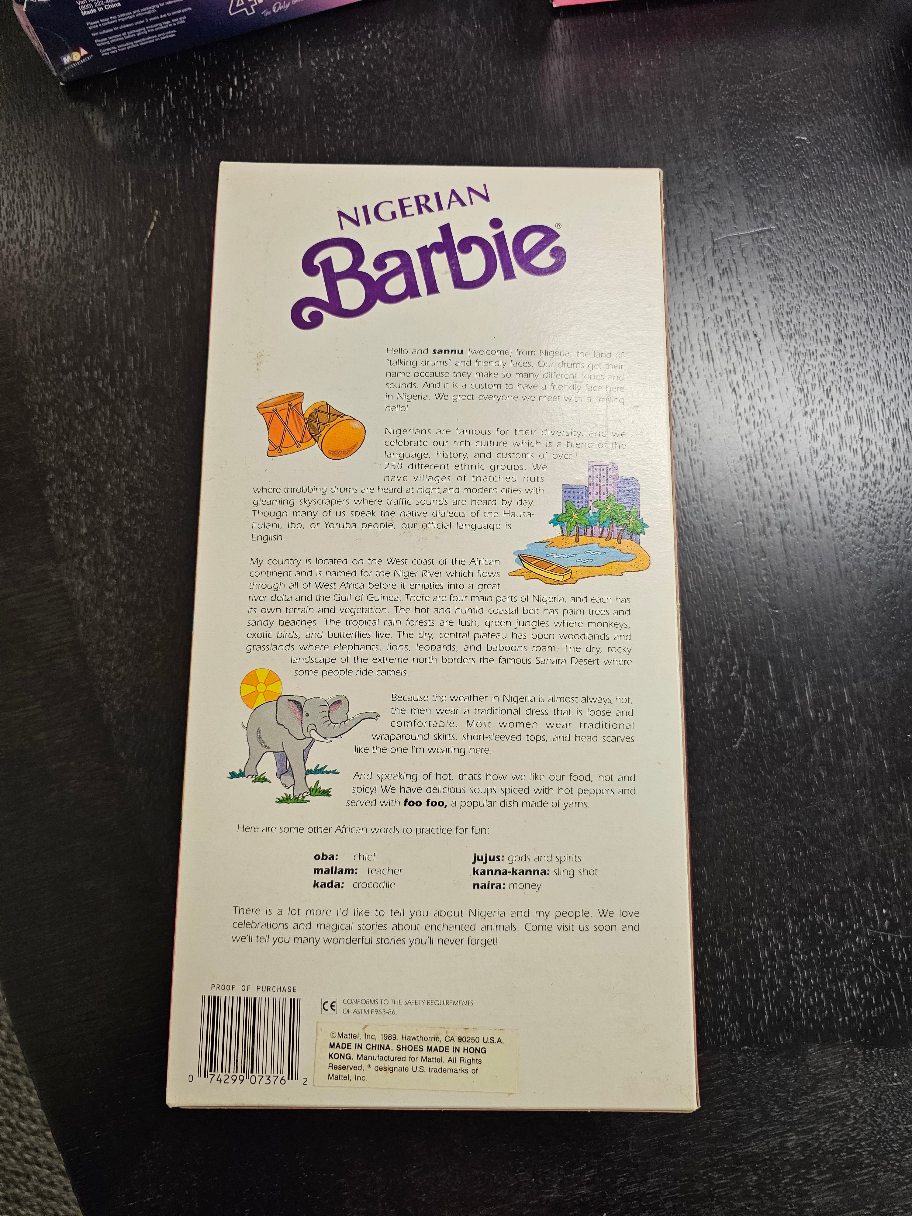 Nigerian Barbie #7376 from the 1980 Dolls of the World Collection, NRFB